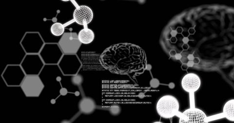Futuristic Digital Brain and Data Molecules Background - Download Free Stock Images Pikwizard.com