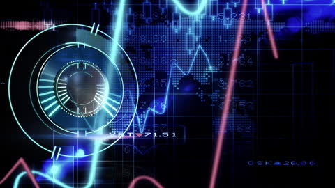 Futuristic Digital Interface with Clock Element