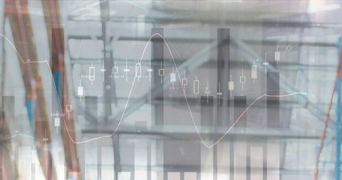 Abstract Financial Data Against Blurred Urban Backdrop