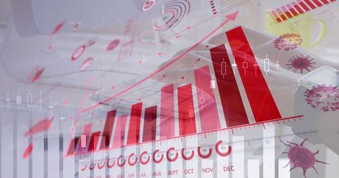 Digital Interface with Graphs and COVID-19 Overlays