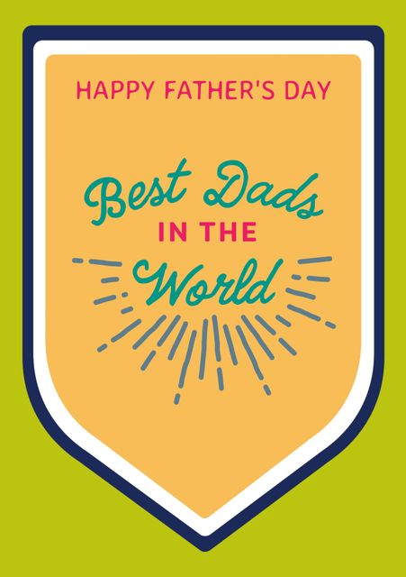 This energetic design featuring the phrase 'Best Dads in the World' on a badge is perfect for adding cheerful visuals to Father's Day cards, social media posts, and decorations. Suitable for acknowledging and celebrating the fathers in your life with bright and joyful colors.