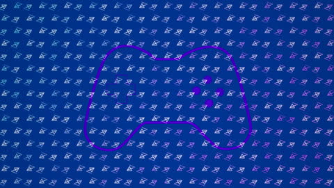 Abstract Gaming Controller Icon on Geometric Blue Background