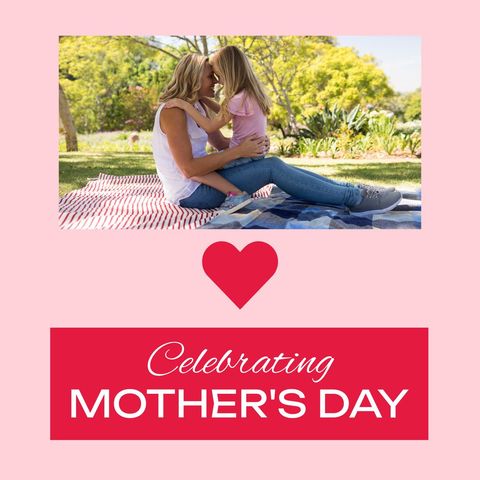 Mother and Daughter Celebrating Outdoors on Mother's Day - Download Free Stock Templates Pikwizard.com