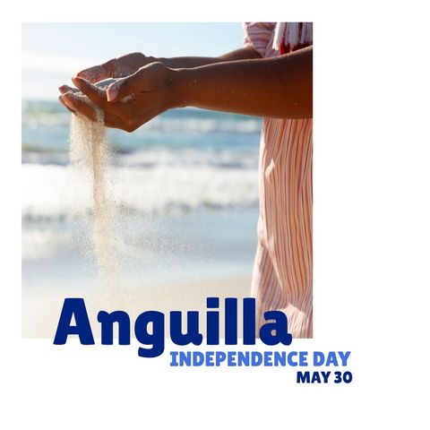 anguilla independence day celebration with hand holding sand on beach - Download Free Stock Templates Pikwizard.com