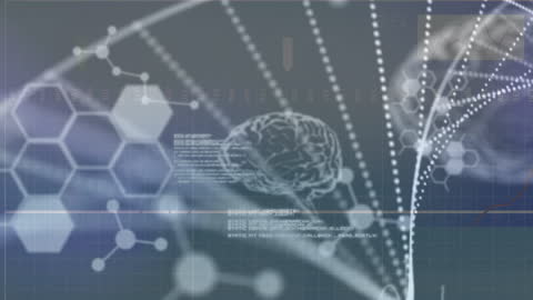 Futuristic Digital Brain Interface with Scientific Data