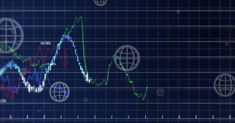 Financial Data Visualization with Global Network Elements - Download Free Stock Images Pikwizard.com
