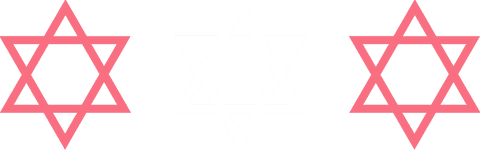 Three geometric six-point star designs transparent background