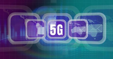 Digital 5g technology connection and global communication