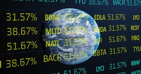 Digital Stock Market Data Overlays Reveal Global Finance Connections - Download Free Stock Images Pikwizard.com
