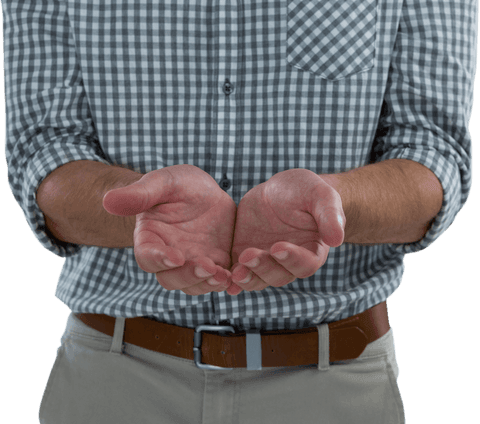 man holding empty hands transparent background gesture - Download Free Stock Videos Pikwizard.com