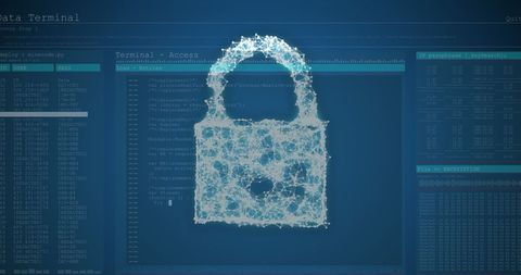 Digital Data Security with Padlock and Interface - Download Free Stock Images Pikwizard.com