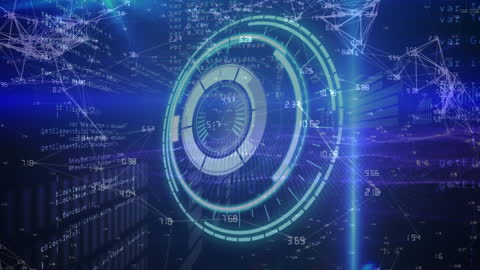 Futuristic Data Scan with Digital Interface and Code Overlay