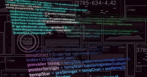 Futuristic Code Interface with Dynamic Data Visualizations