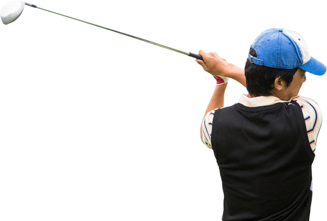 Asian Golfer Mid-Swing on Transparent Background, Sports and Competition - Download Free Stock Videos Pikwizard.com