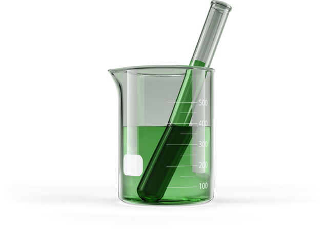 Transparent Beaker with Test Tube Filled with Green Chemical Solution - Download Free Stock Videos Pikwizard.com