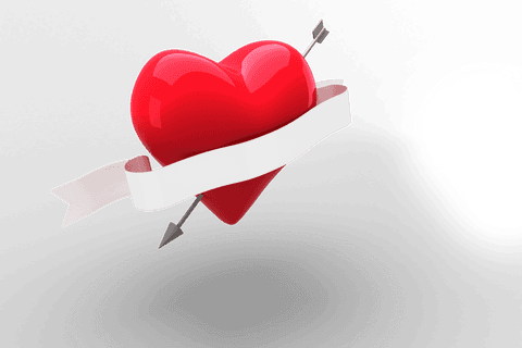Transparent Red Heart with Arrow and Banner for Valentine Designs - Download Free Stock Videos Pikwizard.com