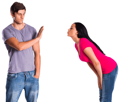 man reacting to kiss with frustration transparent background - Download Free Stock Videos Pikwizard.com