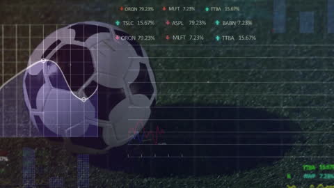 Soccer Ball with Data Analysis and Digital Graphs Overlay