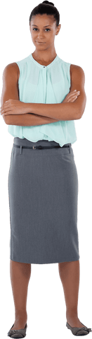 Transparent Confident Woman Standing in Business Attire