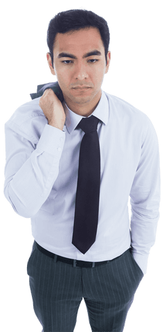 Confident Biracial Businessman on Transparent Background