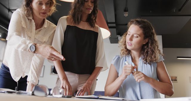 Team of Businesswomen Discussing Project in Modern Office - Download Free Stock Images Pikwizard.com