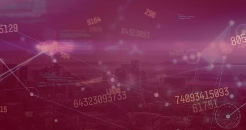 Abstract cityscape with global networking concept