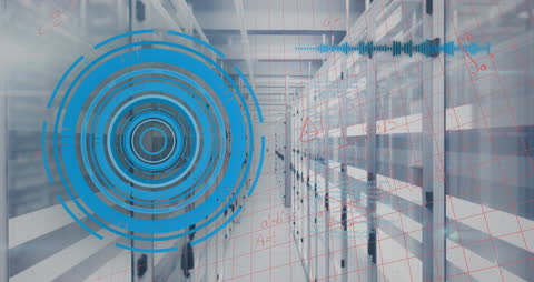 Futuristic Interface in Data Center Server Room