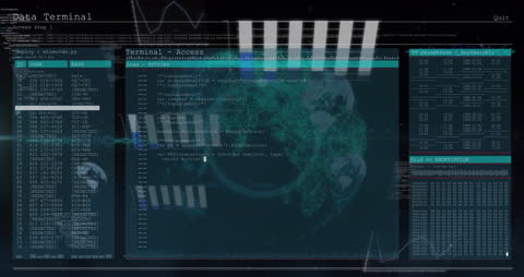 Digital Data Processing in Global Network Interface Animation
