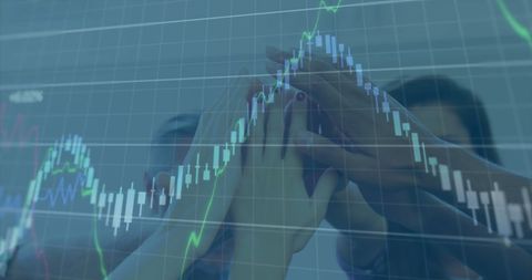 Team collaboration with financial data and analytics overlay