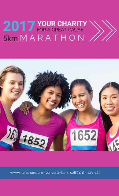 Diverse Women Runners Promoting Charity 5km Marathon 2017 - Download Free Stock Templates Pikwizard.com