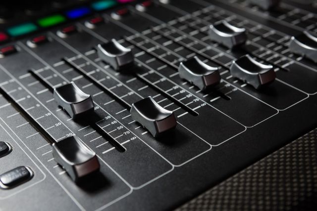 Close-up of sound mixer - Download Free Stock Photos Pikwizard.com