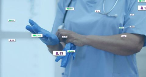 Professional nurse preparing in futuristic clinical setting