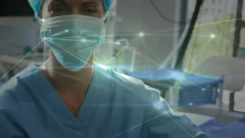 Surgeon with Digital Network Connections Overlay