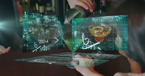 Futuristic Bar Experience with Holographic Technology Effects