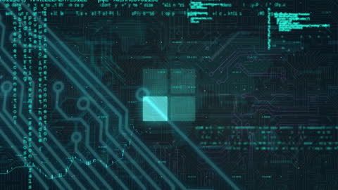 Digital Data Processing on Futuristic World Map Interface