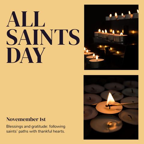 All Saints Day Candlelit Collage Meditation on Holiness and Faith - Download Free Stock Templates Pikwizard.com