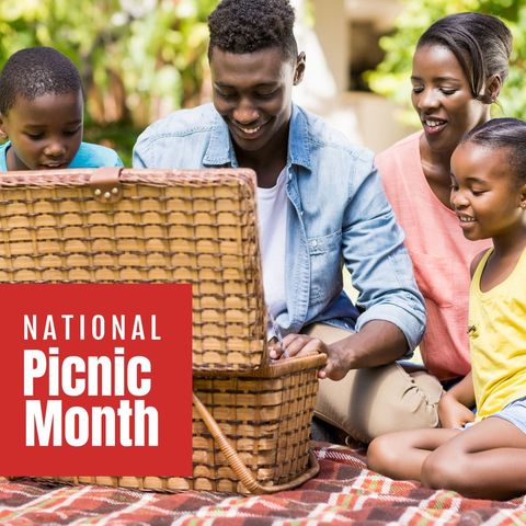 Family Celebrating National Picnic Month Together in Park