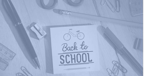 Back to School Concepts with Stationery and Digital Overlay - Download Free Stock Images Pikwizard.com