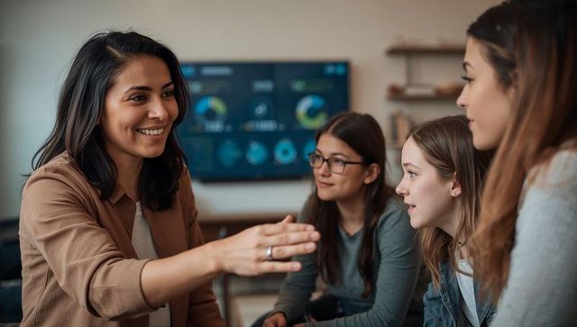 Facilitator Engaging Teens in Interactive Workshop