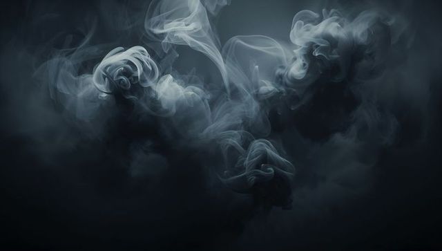 Mysterious swirling smoke in atmospheric dark setting