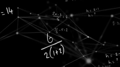 Mathematical Equations with Digital Network Background