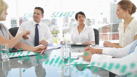 Business Team Discussing Data Strategies in Modern Office