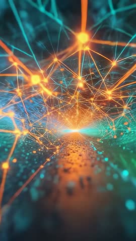 Plunging Through Neural Filaments Toward Glowing Horizon | Vertical Digital Network Motion