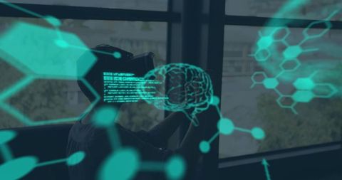 Boy using vr headset for digital education experience