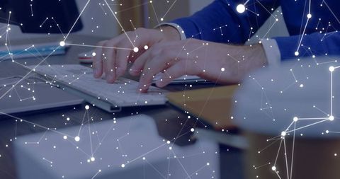 Typing on Compact Keyboard with Network Overlay for Remote Work and Cybersecurity