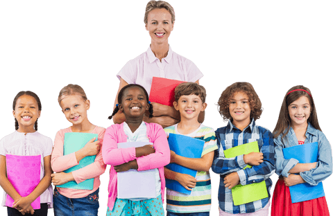 diverse group of happy students with teacher against transparent background - Download Free Stock Videos Pikwizard.com
