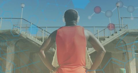 Active lifestyle concept with man exercising outdoors