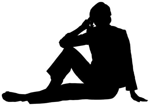 silhouette of elegant man using phone on transparent background - Download Free Stock Videos Pikwizard.com