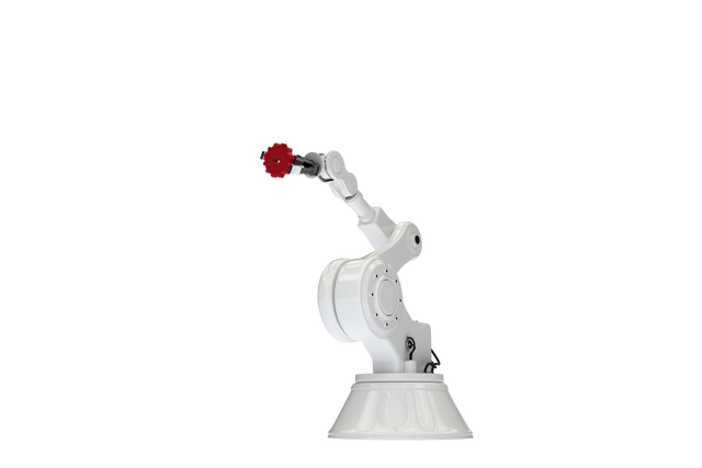 Transparent Industrial Robot Arm Holding Red Gear - Download Free Stock Videos Pikwizard.com