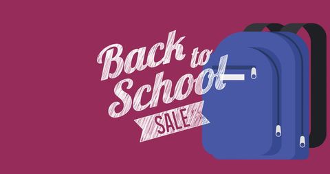 Back to School Sale with Blue Backpack Icon - Download Free Stock Images Pikwizard.com